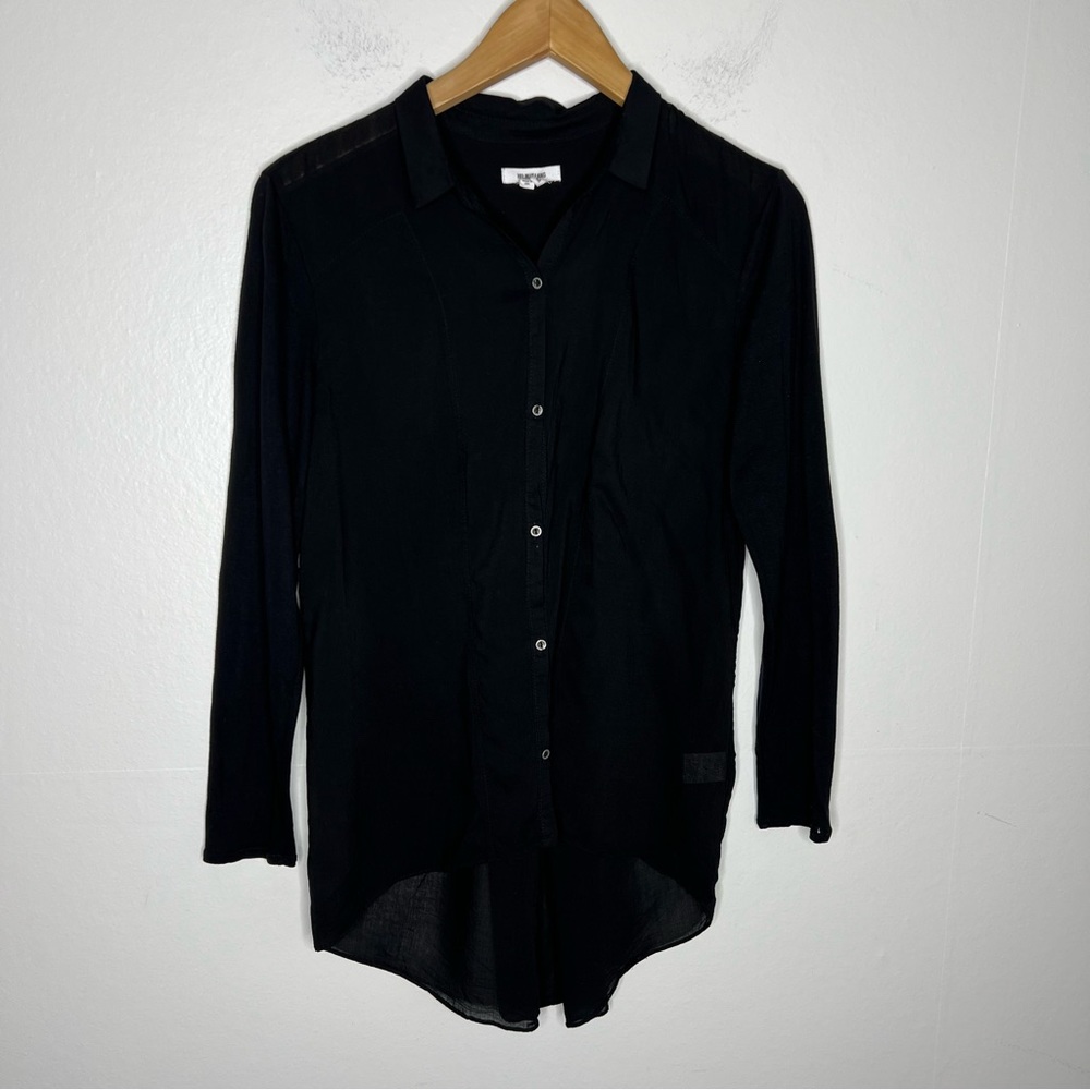 Helmet Lang Black Button Down Shirt Sz M